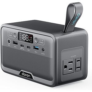 28,000mAh DARAN 100W LiFePO4 Power Station w/ AC Outlet & PD Fast Charge $42 & More + Free S&H