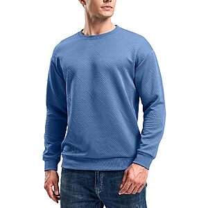 G Gradual Men's Geometric Textured Crewneck Sweatshirt (various) $10 