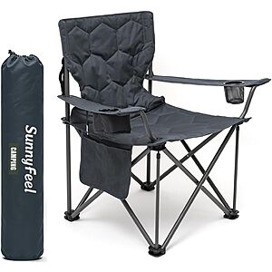 SUNNYFEEL Oversized Padded Folding Camping Chair (up to 500-Lbs) from $29.80 + Free S&H