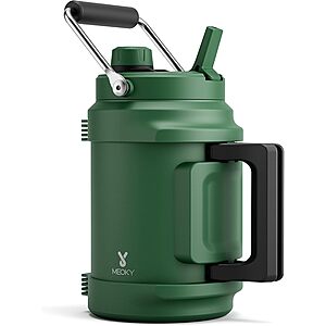 Meoky Triple Wall Insulated Water Bottle 2-In-1 Straw And Spout Lid