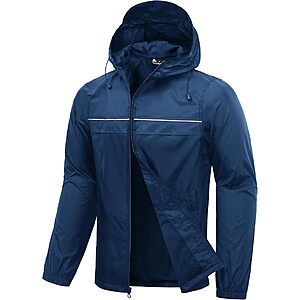 SWISSWELL Men's Rain Packable Lightweight Waterproof Hooded Jacket (various) from $13 