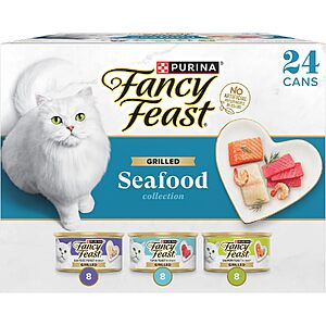 24-pk 3-oz Purina Fancy Feast Wet Cat Food (various) $16 & More w/ S&S