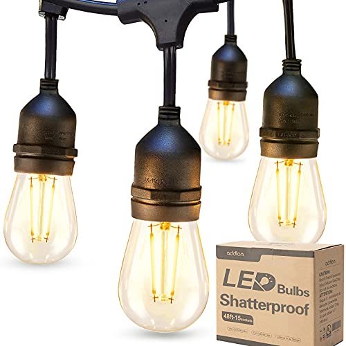48FT LED Heavy-Duty Outdoor String lights, Commercial Grade Weatherproof Strand, UL Listed  $26.99 + Free Shipping