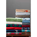 Lands' End Plush Fleece Throw Blanket (50”W x 70”L, Various) $8.40 + Free Shipping