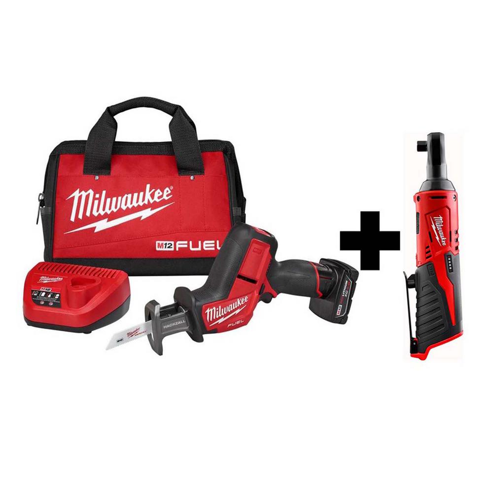 Milwaukee M12 Fuel 12v Brushless Hackzall Kit M12 3 8 Ratchet