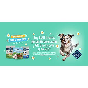 Blue Buffalo dog treats Free after MIR on Amazon