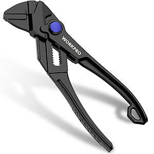 WORKPRO 4" Mini Adjustable Pliers Wrench, Black or Silver, $10.99