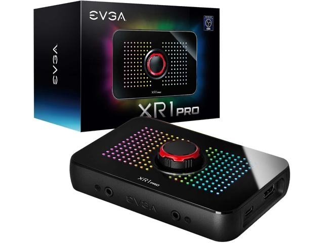 EVGA XR1 Pro Capture Card, 1440p/4K HDR Capture/Pass Through, Certified for OBS, USB 3.1, ARGB, Audio Mixer - $89.99