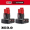 Milwaukee 2 Pack M12 XC Extended Capacity 3.0 Ah Battery (Hack Attack) $66.91