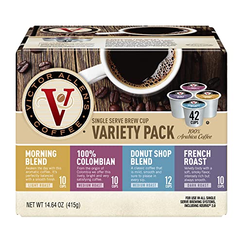 Victor Allen's K-Cup Pod Coffee Variety Pack (Light-Dark Roasts), 42 Count for $15.20 + FS w/ Prime (or less w/ S&S)