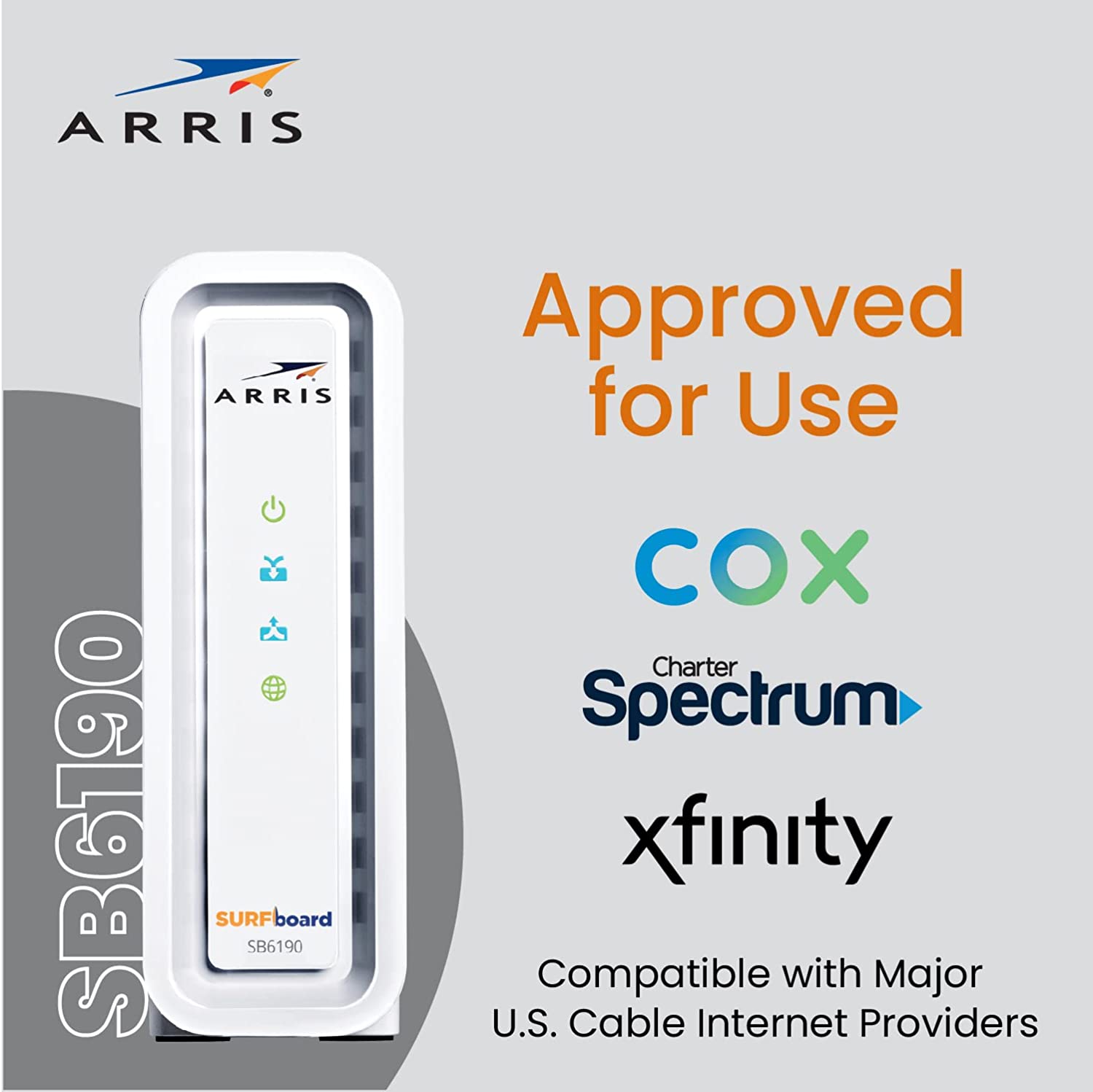 Used ARRIS SURFboard SB6190 DOCSIS 3.0 32 x 8 Gigabit Cable Modem $9