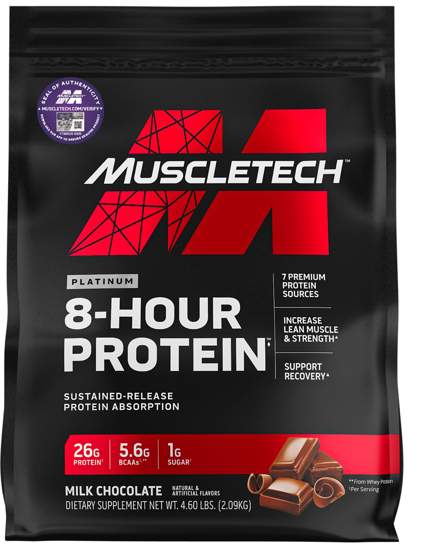 5lb Whey Protein Powder | MuscleTech Phase8 Protein Powder | Whey & Casein Protein Powder Blend | Slow Release 8-Hour Protein Shakes | Chocol - $34.99