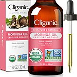 Cliganic Organic Moringa Oil, 100% Pure - For Face &amp; Hair | Natural Cold Pressed $9.99