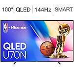 Costco Members: Hisense 100&quot; 4k UHD U70N QLED + 43&quot; QD6 QLED + $100 Google Play GC + Free Mounting + Free Allstate 3 yr  Protection Plan $1899.99