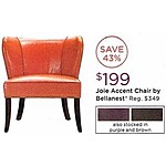 Raymour &amp; Flanigan Black Friday: Bellanest Joie Accent Chair for $199.00