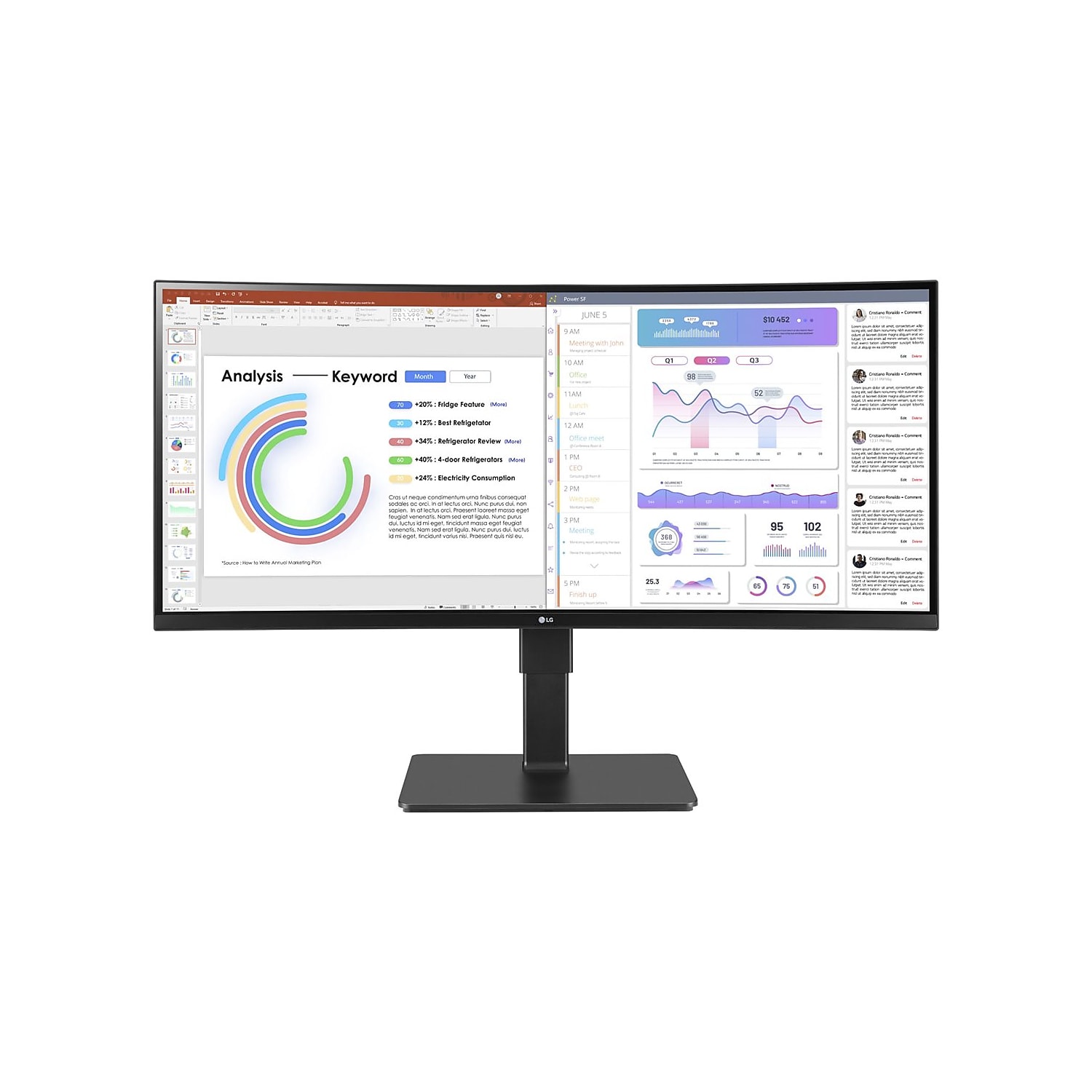 34" LG UltraWide WQHD Curved IPS Monitor w/ Builtin Universal Docking