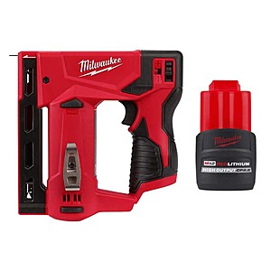 Milwaukee M12 3/8 in. Crown Stapler with 2.5 Ah High Output Battery $89