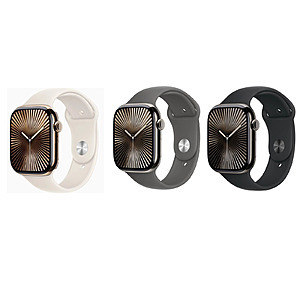 Refurb/Excellent + Warranty: Apple Watch Series 10 GPS/LTE 46mm Titanium, various colors $280