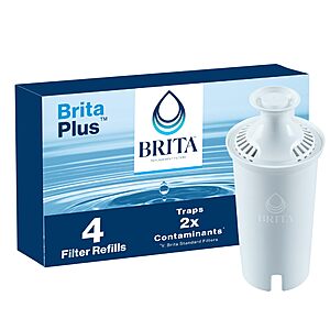4x Brita Plus Water Filter, BPA-Free, High-Density Replacement Filter for Pitchers and Dispensers - $16.49 FS w/prime //$14.84 S&S