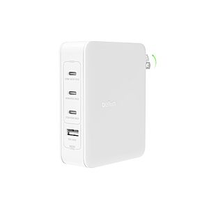 140W Belkin 4-Port Fast Charger with USB-C Power Delivery & USB-A .90 + Free Shipping