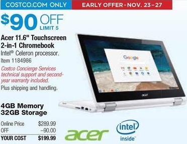 Black Friday Chromebook >> Costco Wholesale Black Friday Acer 11 6 2 In 1 Chromebook Celeron Black Friday Chromebook >> Costco Wholesale Black Friday Acer 11 6 2 In 1 Chromebook Celeron