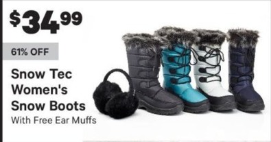 Groupon Black Friday Snow Tec Women S Snow Boots W Ear