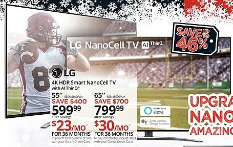 Conns Black Friday: 65" LG 4K HDR Smart AI ThinQ Nanocell UHDTV for $799.99