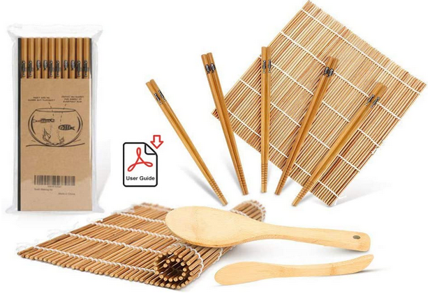 Sushi Making Kit Including 2 Sushi Rolling Mats, 5 Pairs of Chopsticks - $7.79 @ Amazon