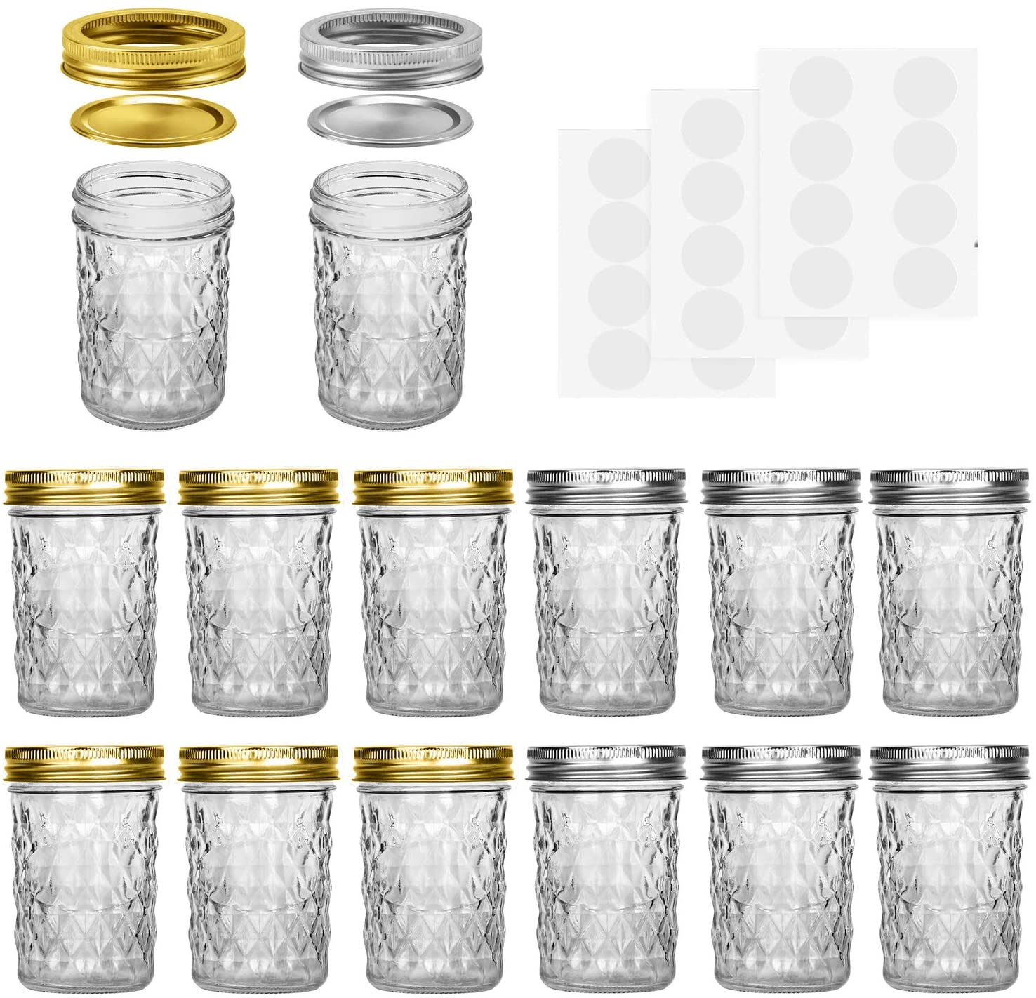12-Pack, 8 oz Mason Jars for With Canning Lids, Amazon.com - $14.69
