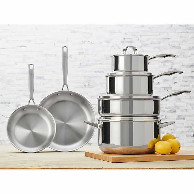 J.A. Henckels International 10-piece Tri-ply Stainless Steel Cookware Set - $159.99