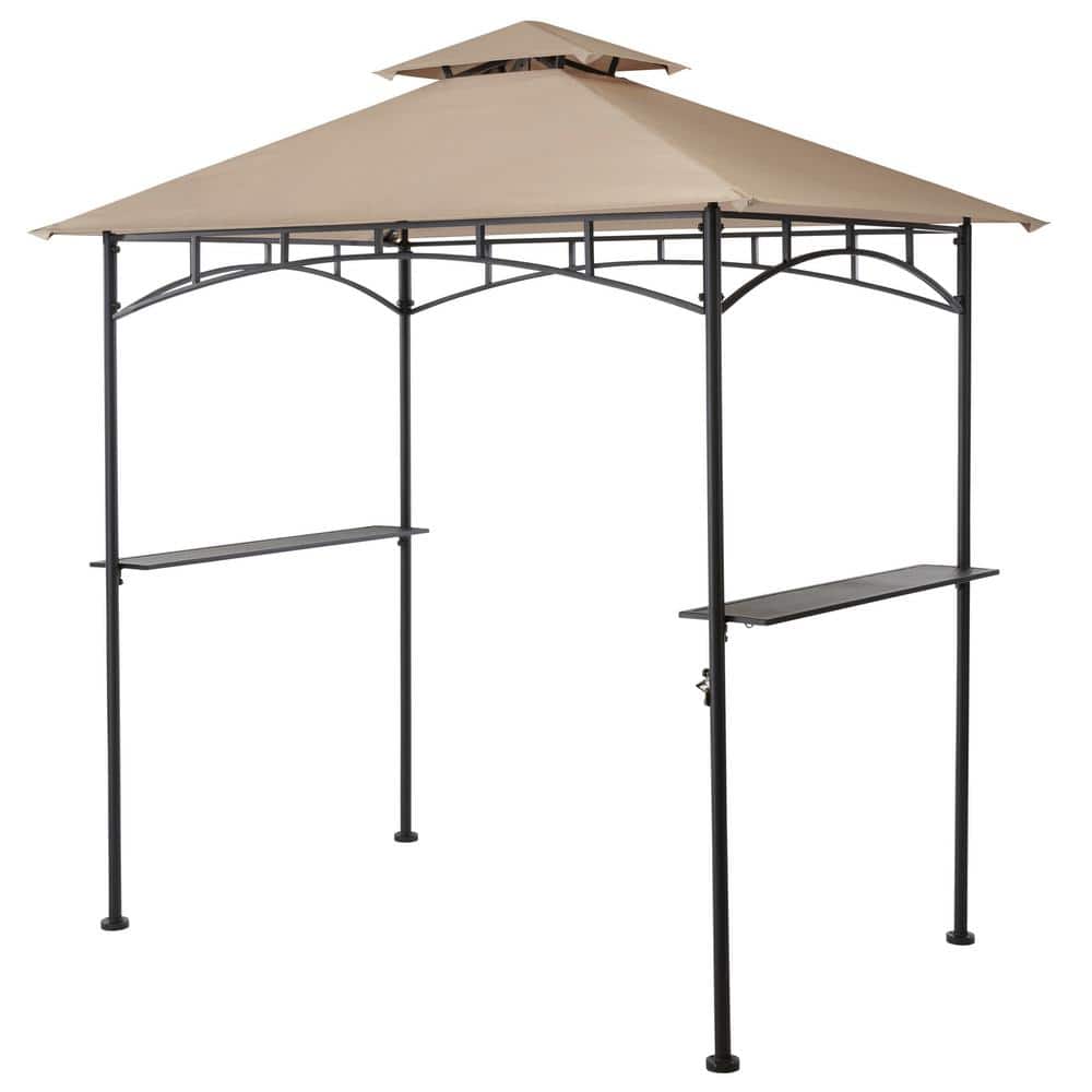 Hampton Bay Heathermoore Outdoor Patio 8 ft. x 5 ft. Grill Gazebo, Brown - $75 In-store only, YMMV