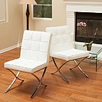 Christopher Knight Home Milania White Leather Dining Chairs (Set of 2) $251.09 + ship @overstock.com