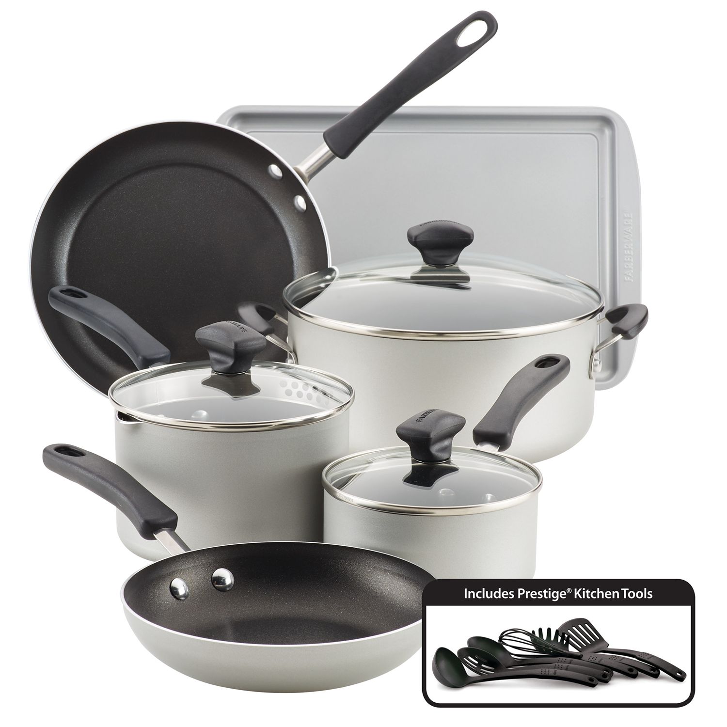 15-Piece Farberware Cookware Set (4 Colors) $49.99