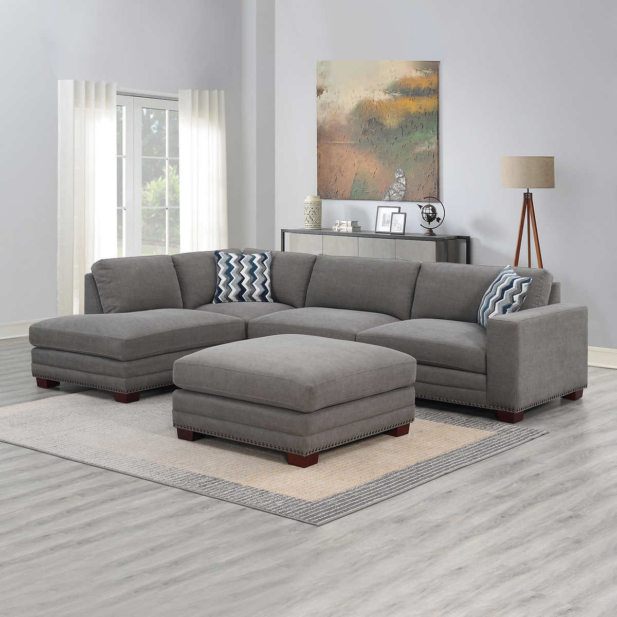 Penelope Fabric Sectional with Ottoman - $1399 @ Costco