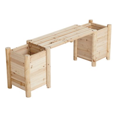 Stonegate Designs Outdoor Wooden Bench with Side Planters @ Northern Tool $39