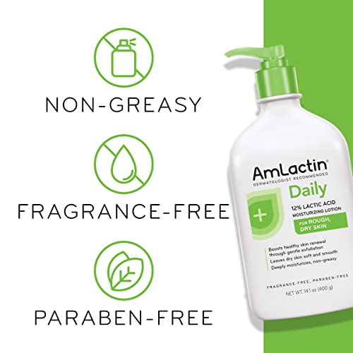 AmLactin Daily Moisturizing Body Lotion, GREEN,WHITE, 14.1 Oz Pump Bottle / 2x for under $23 / 28.2 OZ for under $23 / Lower with Subscription $22.38