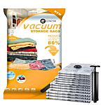 Vacuum Storage Bags (3 x Jumbo, 3 x Large, 3 x Medium, 3 x Small), Space Saver Sealer Compression Bags with Travel Hand Pump for Blankets, Comforters, Pillows, Clothes $15.98