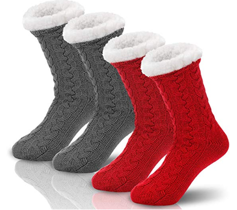 2 Pairs Women Fleece Lined Socks @amazon $11.99