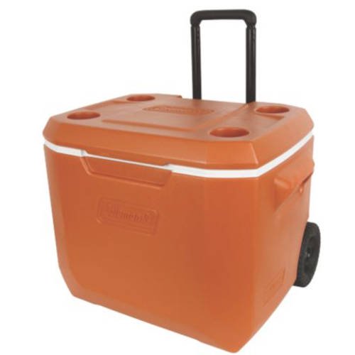 Coleman 50Quart HardSided Rolling Cooler (Orange)