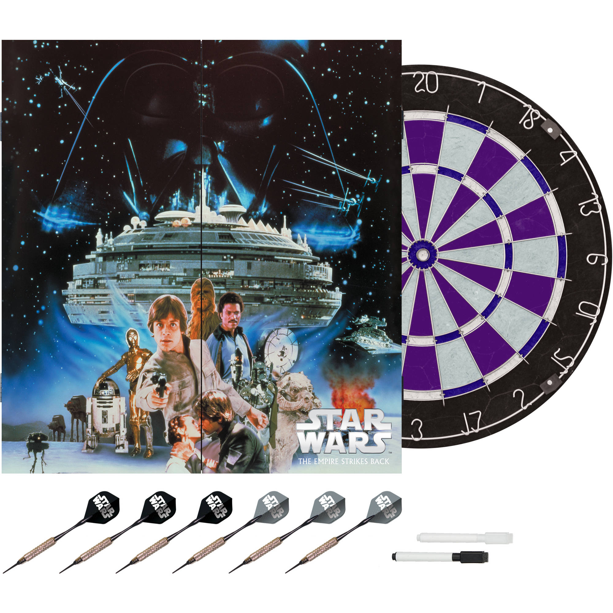 Star Wars Dart Board W Cabinet Empire Strikes Back Return Of The