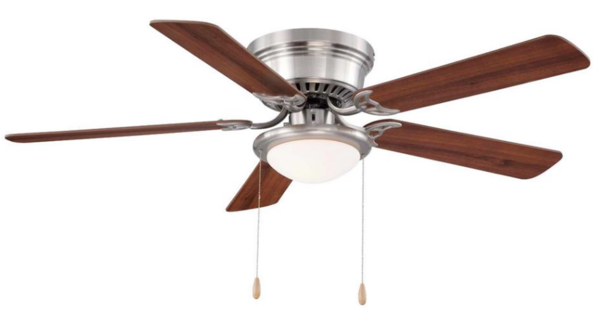 Hugger 52" LED Indoor Brushed Nickel Ceiling Fan w Light Kit