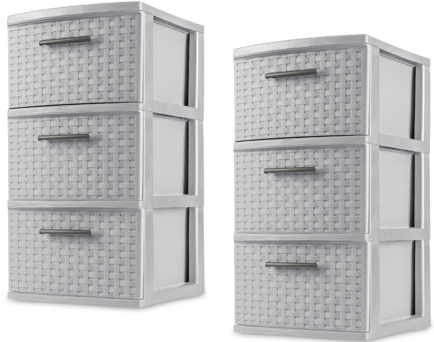 2 Pack Sterilite 3 Drawer Weave Storage Grey Slickdeals Net