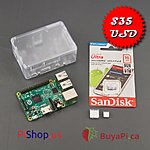 Pi3B + Case + 16GB Card + HeatSinks = $35 (Shipping = $7.45)