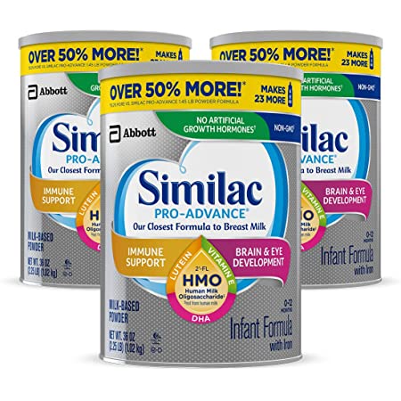 Similac Infant Formula: 3-Ct 36-Oz Similac Pro-Advance Non-GMO Infant Formula $87.25 w/ Subscribe & Save