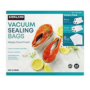 Kirkland Signature Vacuum Sealing Bags, Assortment Pack $14.97