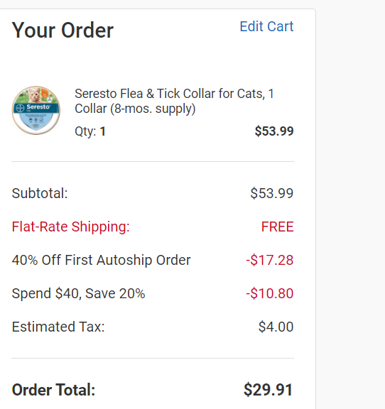 40 off AutoShip (new accounts) Max Discount 20