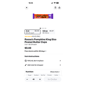 YMMV Reeces Pumpkins King Size .49 cents