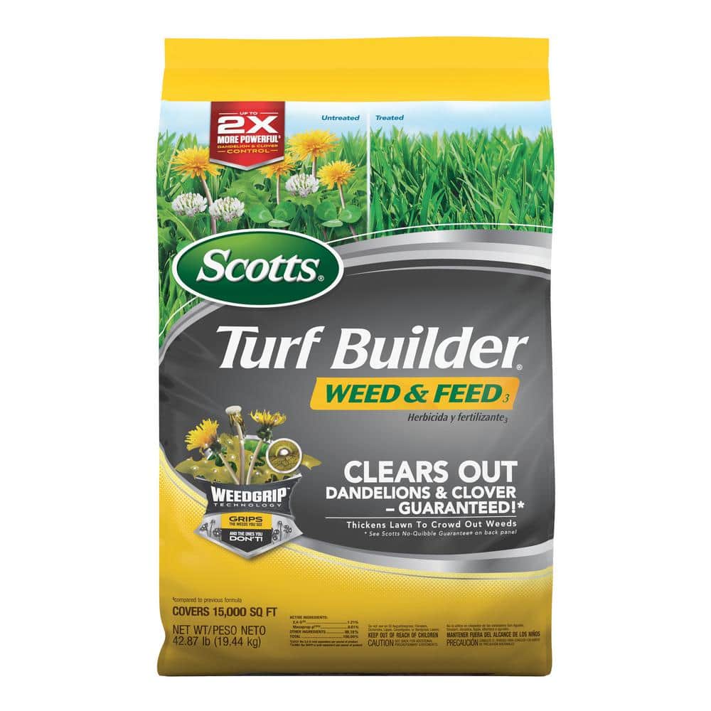 Scotts Turf Builder 43 lbs, 15,000 sq.ft weed and feed lawn fertilizer. $35.98