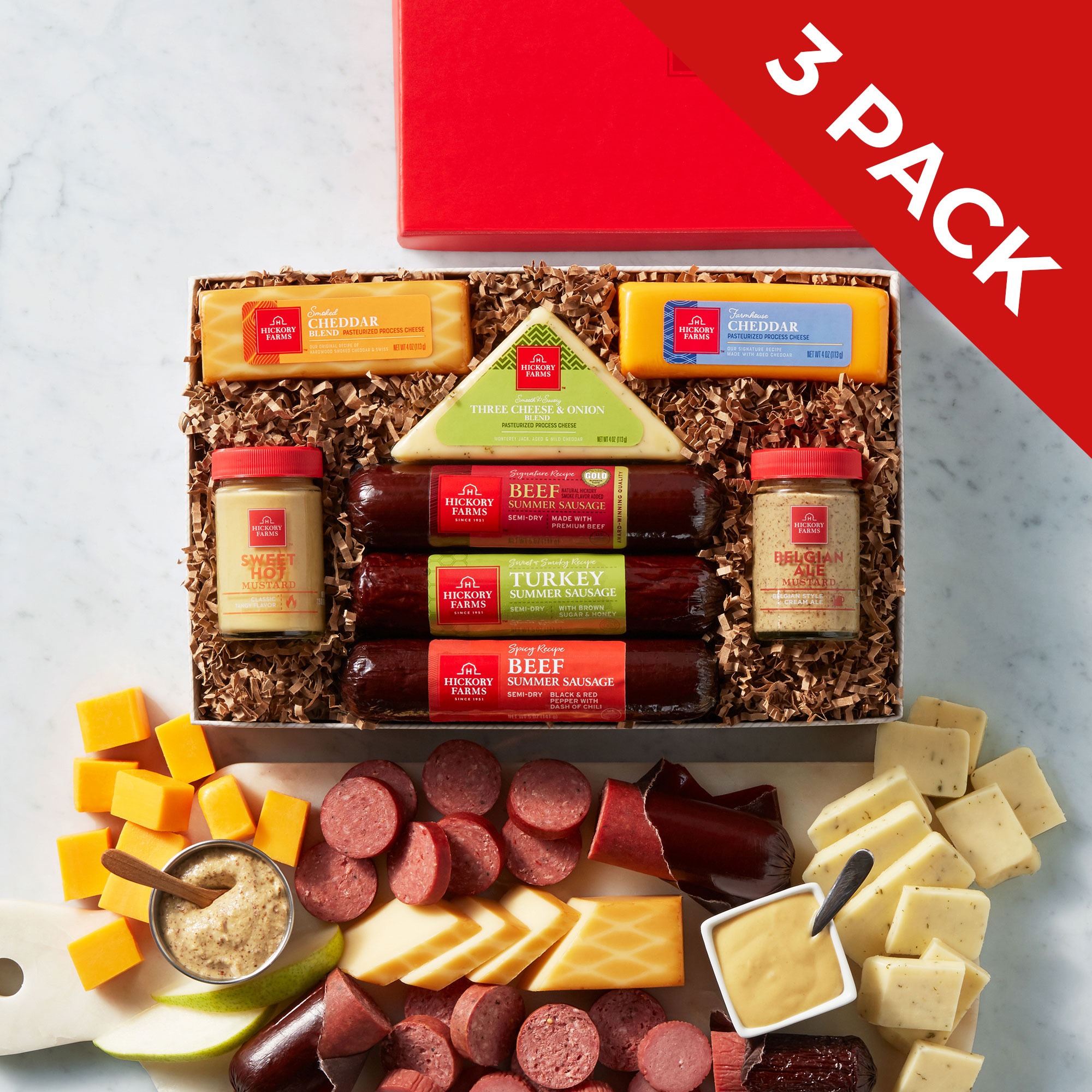  Hickory Farms Summer Sausage and Cheese Gift Box : Grocery &  Gourmet Food