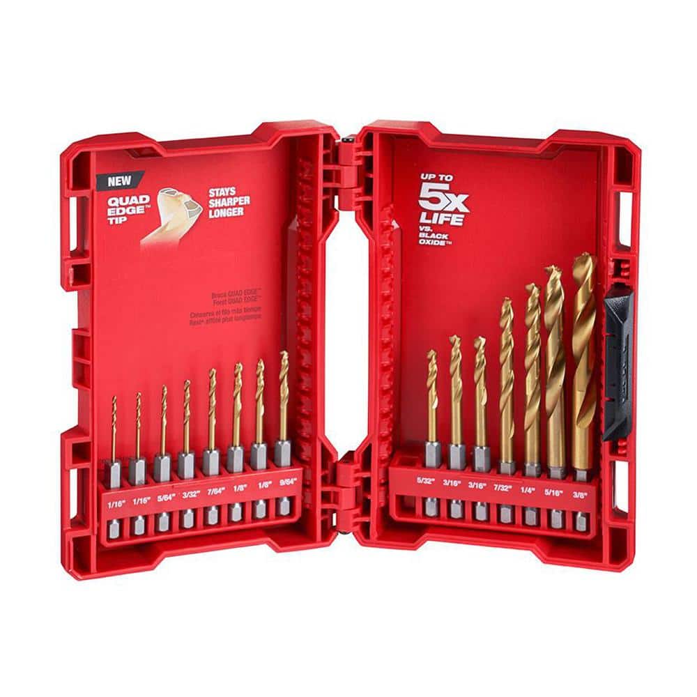 15Piece Milwaukee Shockwave ImpactDuty Titanium Drill Bit Set